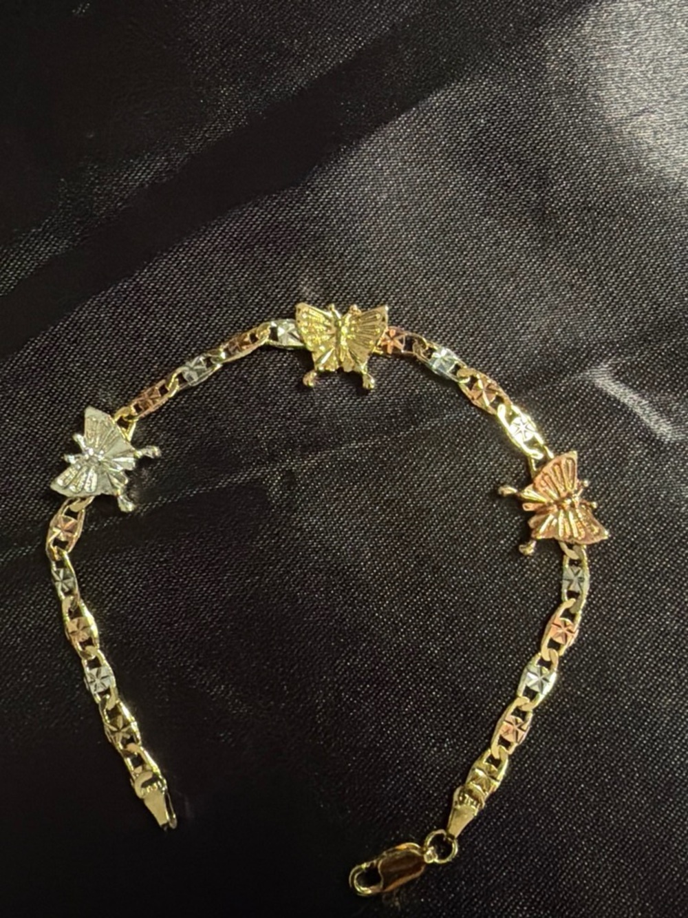 Tricolor Butterfly Chain Bracelet - Women Jewelry